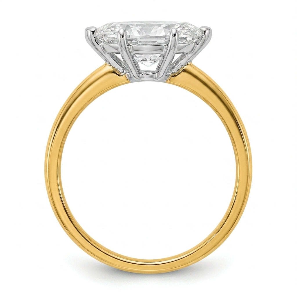 SOL-300MQ-0LD Marquise solitaire engagement ring side-profile