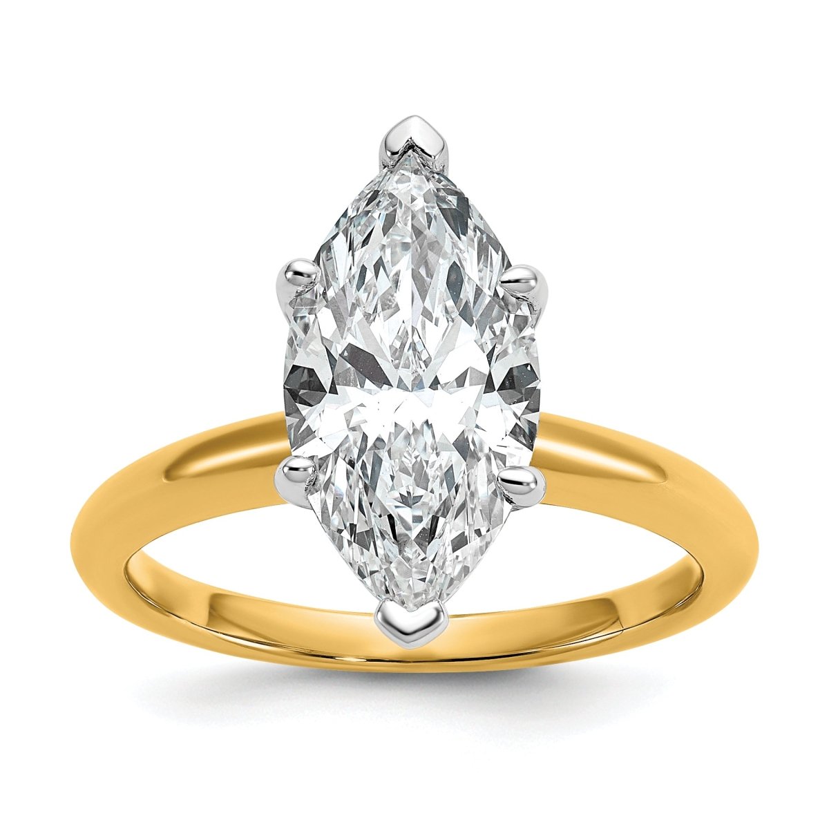 10ktt 3ct Lab Grown Diamond VS+ F+ Marquise Solitaire Comp Eng Ring - authentic supplier studio photograph