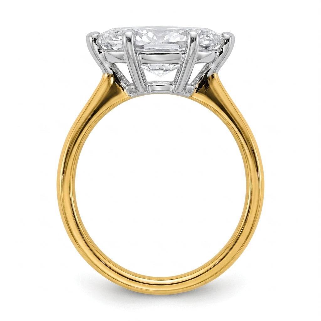 3 carat marquise lab grown diamond engagement ring - side profile