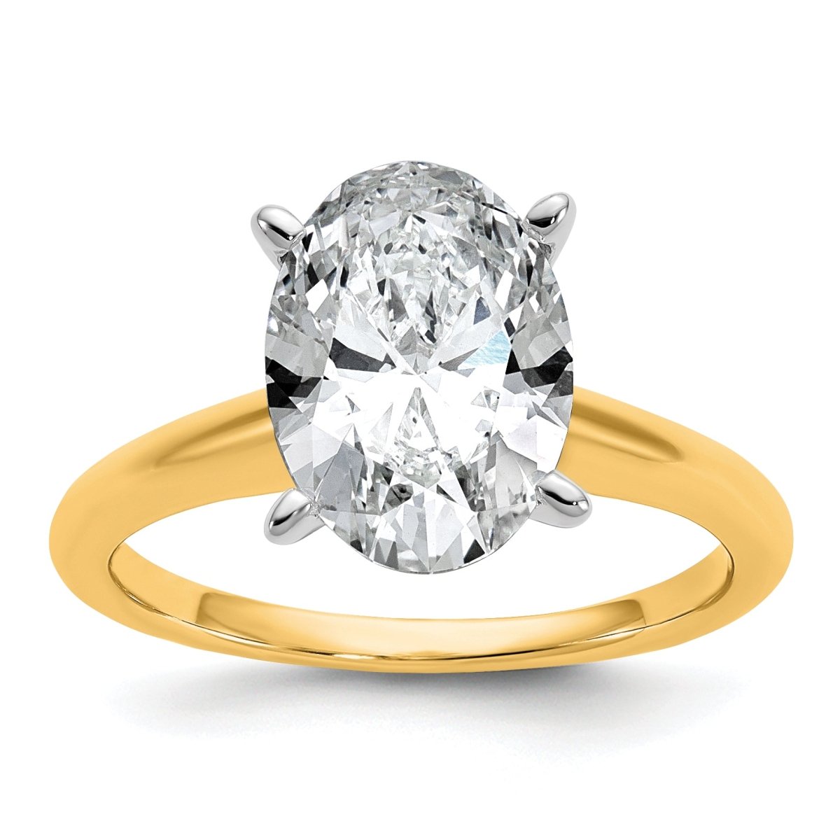 10ktt 3ct Lab Grown Diamond VS+ F+ Oval Comp Solitaire Eng Ring - authentic supplier studio photograph