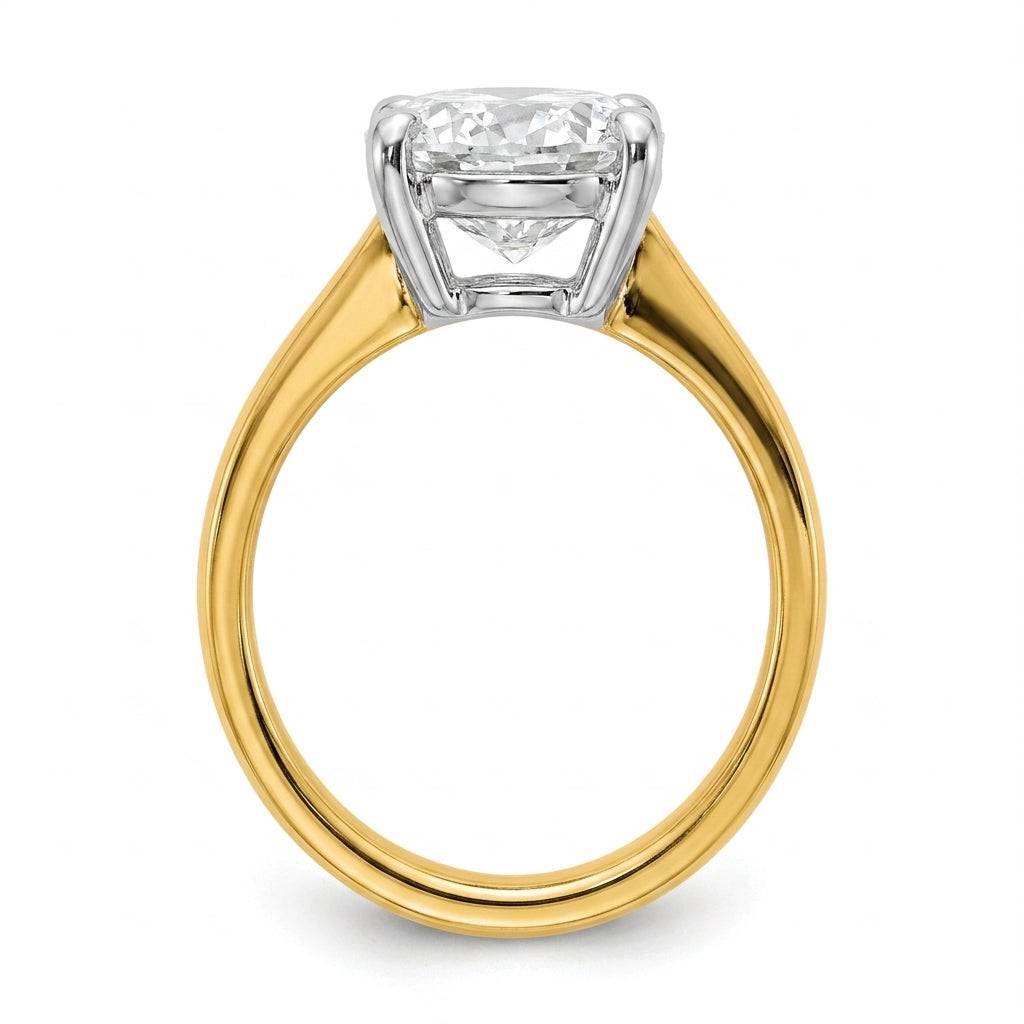 3 carat oval lab grown diamond engagement ring - side profile