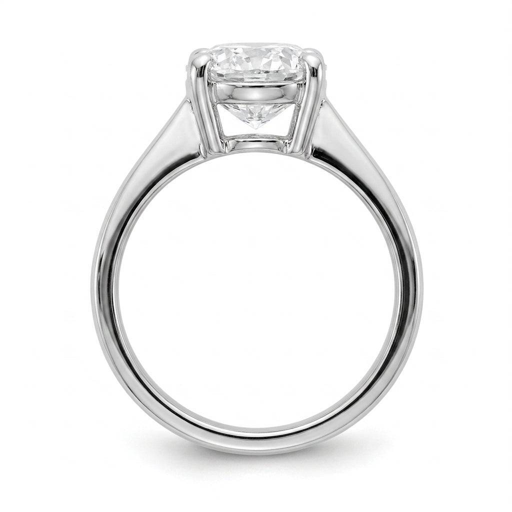 3 carat oval lab grown diamond engagement ring - side profile