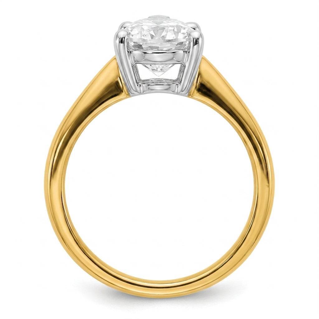 3 carat pear lab grown diamond engagement ring - side profile