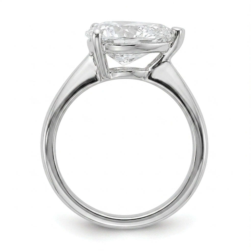 3 carat pear lab grown diamond engagement ring - side profile