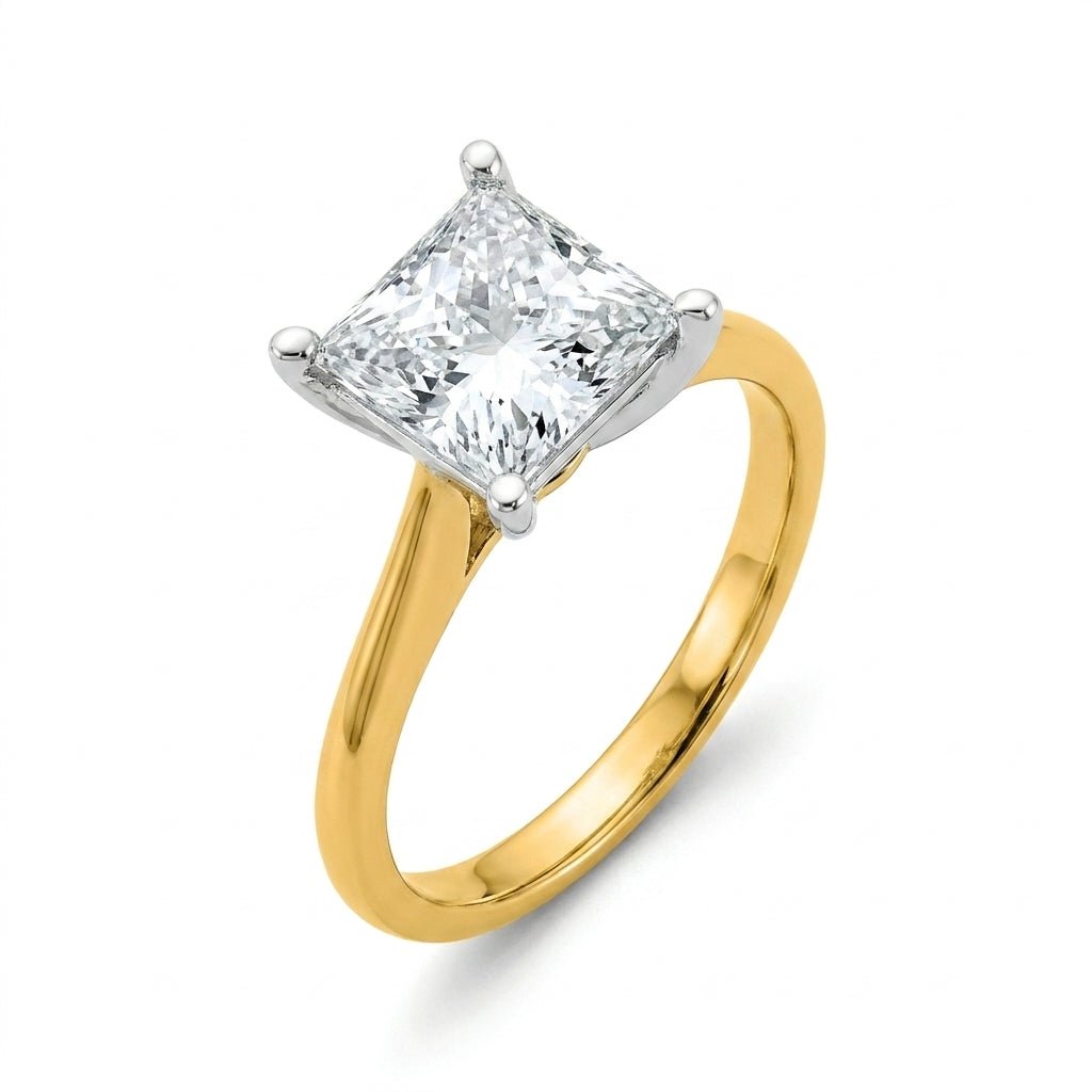 3 carat princess lab grown diamond engagement ring - hero beauty