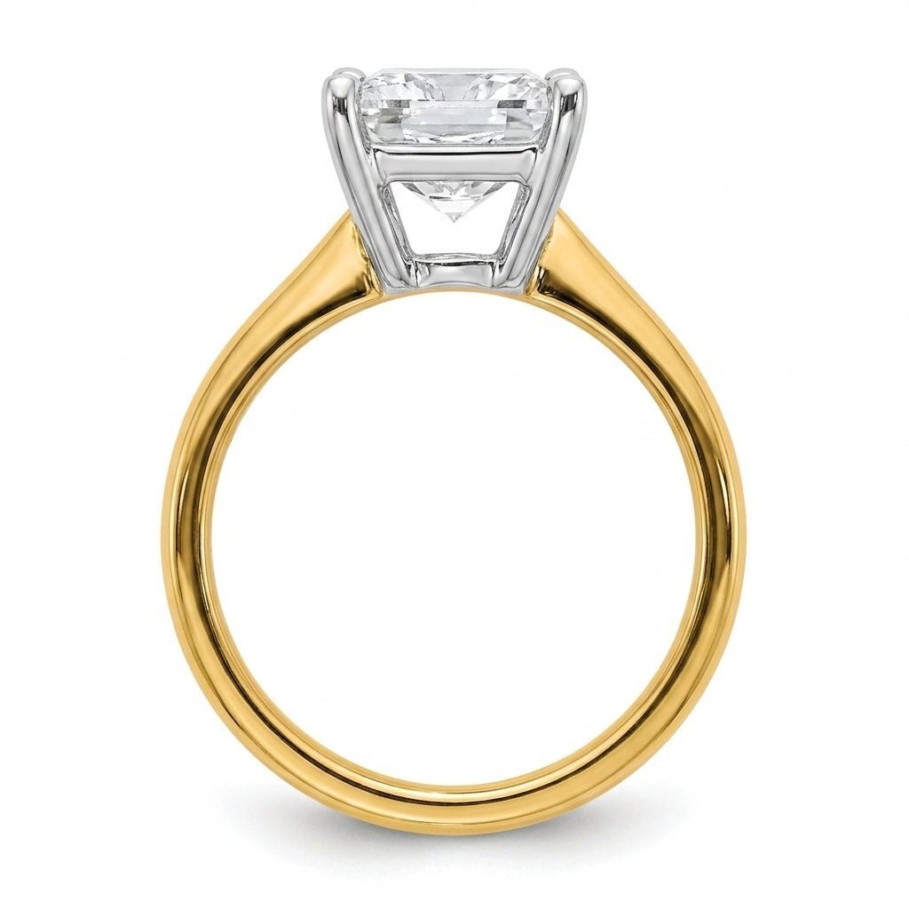 3 carat princess lab grown diamond engagement ring - side profile