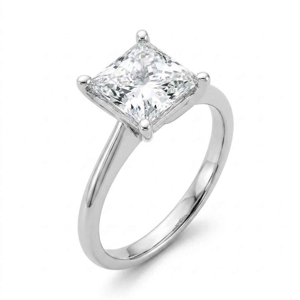 3 carat princess lab grown diamond engagement ring - hero beauty