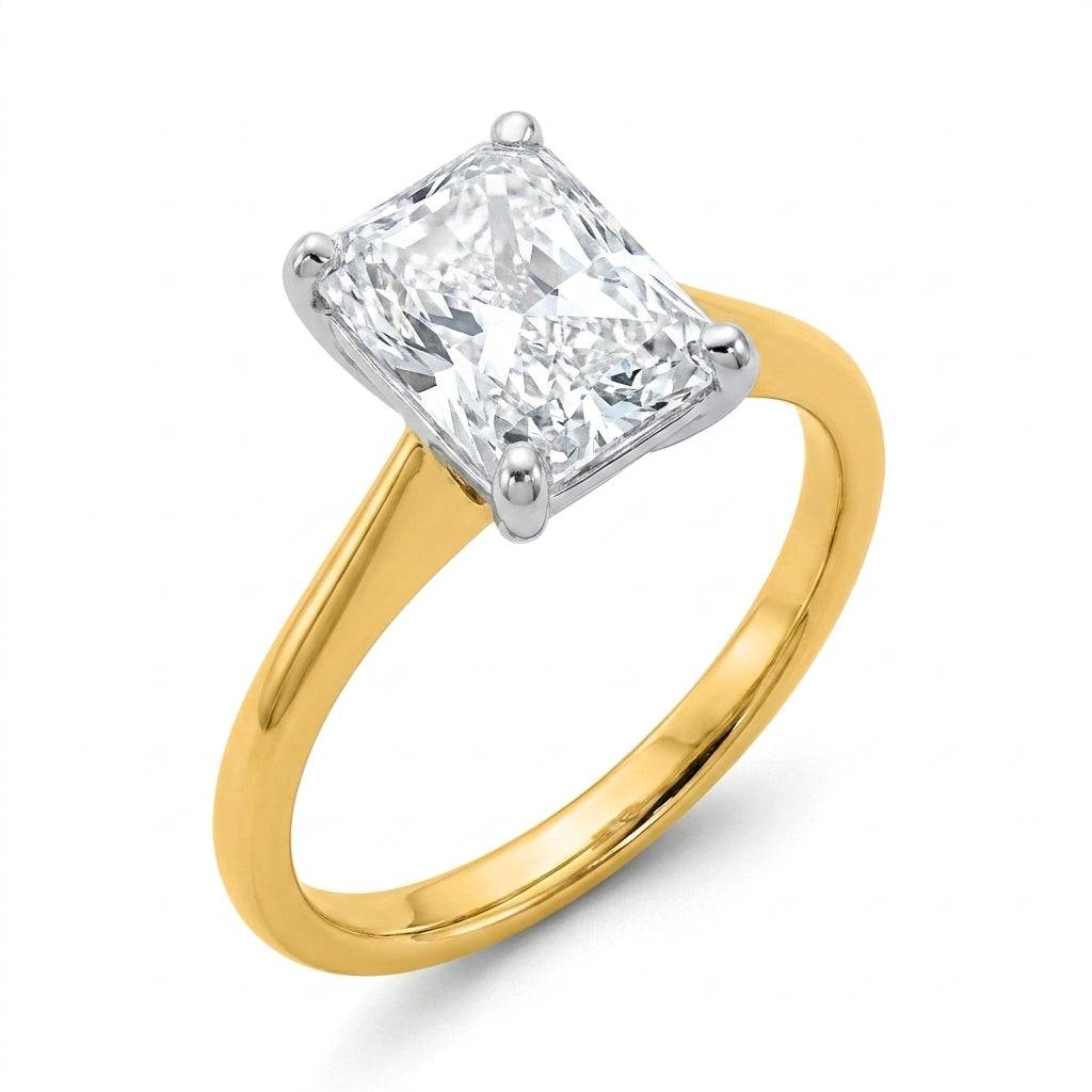 3 carat radiant lab grown diamond engagement ring - hero beauty