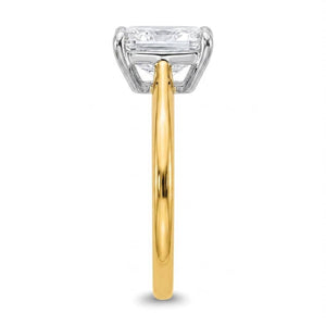 3 carat radiant lab grown diamond engagement ring - side profile