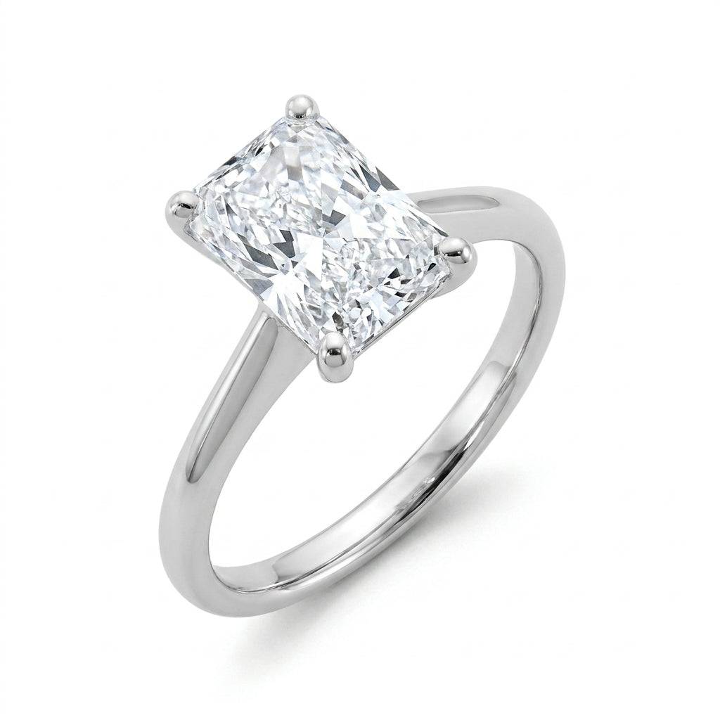 3 carat radiant lab grown diamond engagement ring - hero beauty