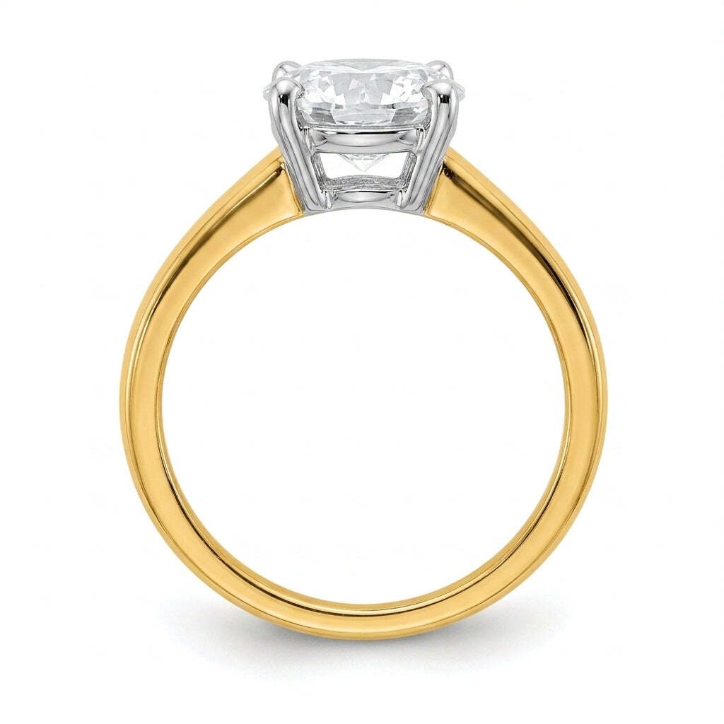 SOL-300R-0LD Round solitaire engagement ring side-profile