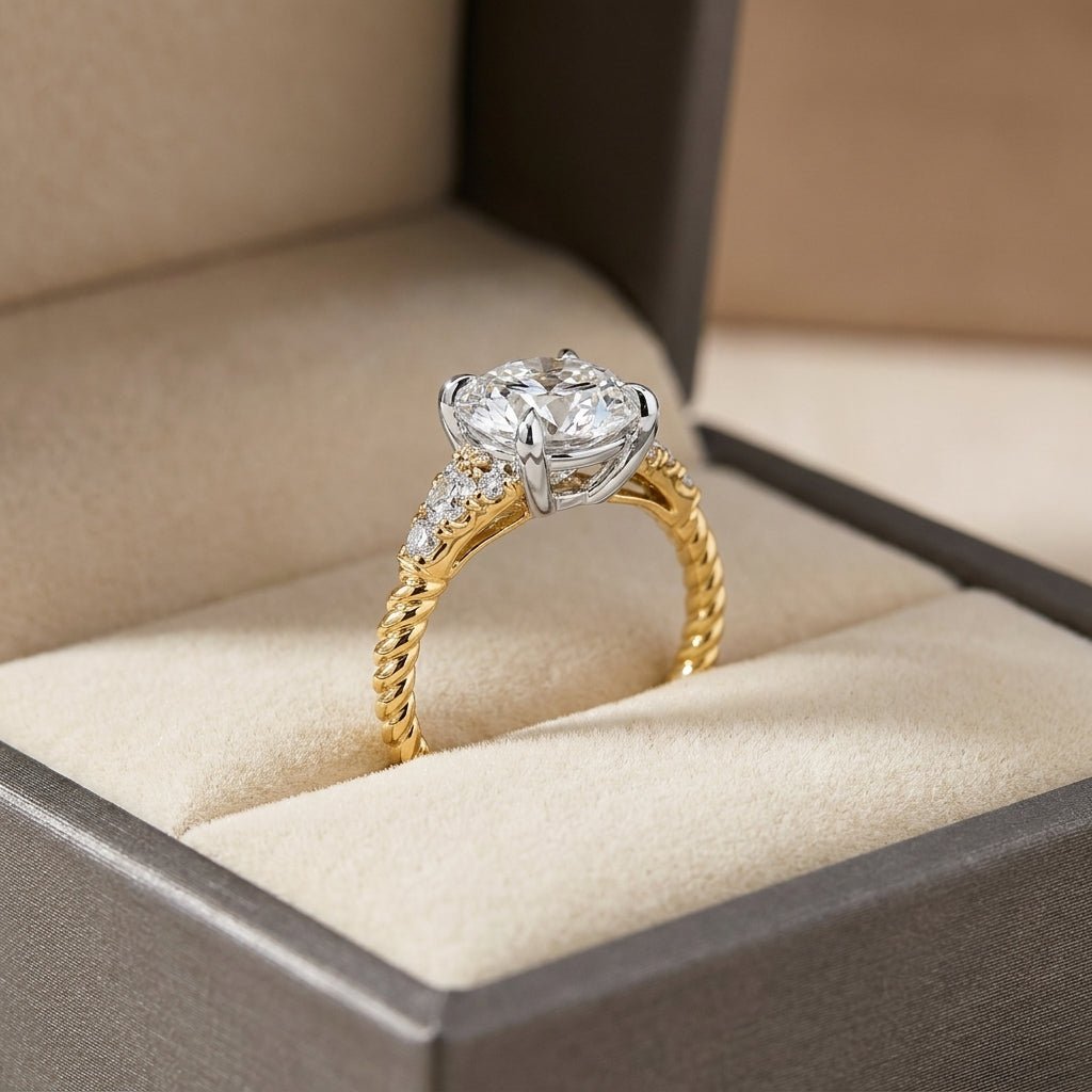 RM12985-300-LD Round solitaire engagement ring ring-in-box