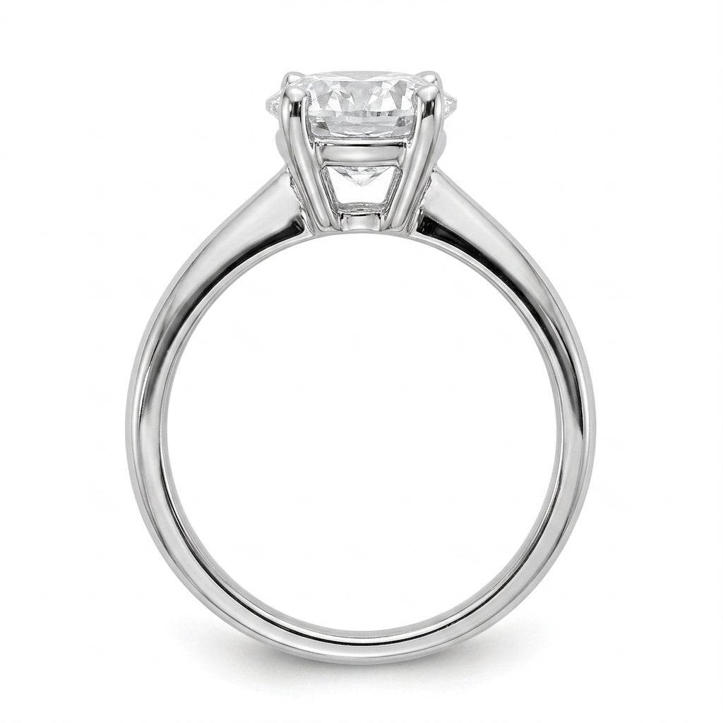 3 carat round lab grown diamond engagement ring - side profile