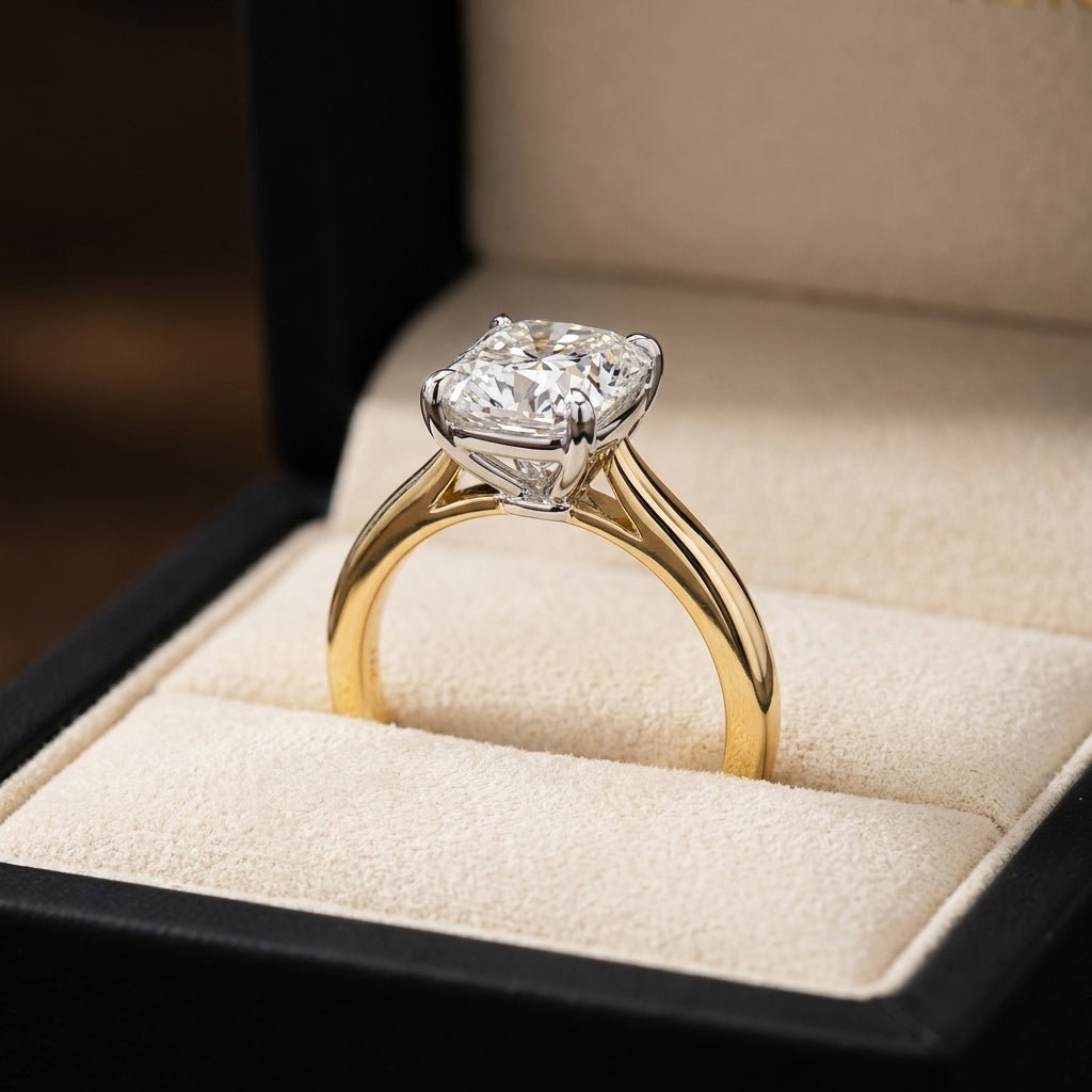 RM12843-350C-LD Cushion solitaire engagement ring ring-in-box