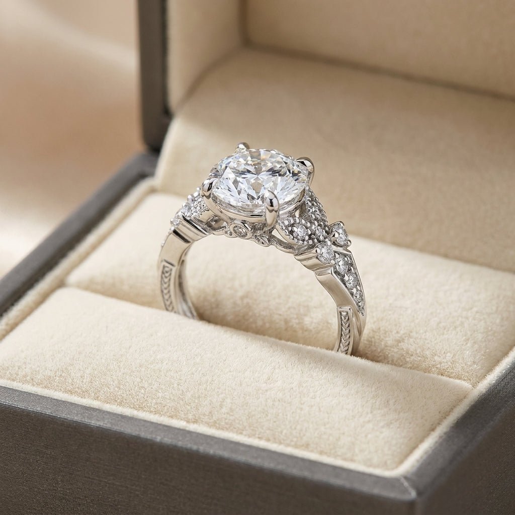 RM12984-350-WLD Round solitaire engagement ring ring-in-box