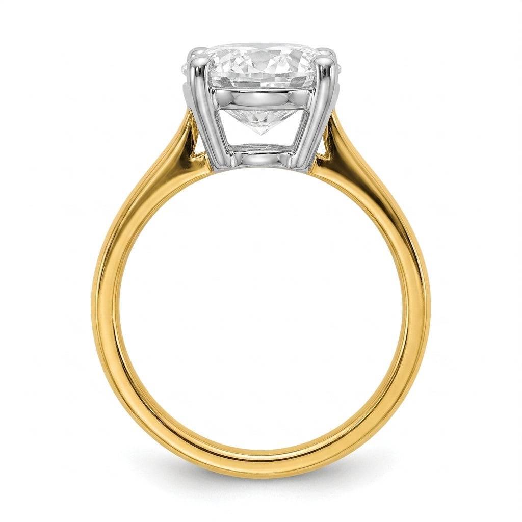 4 carat oval lab grown diamond engagement ring - side profile