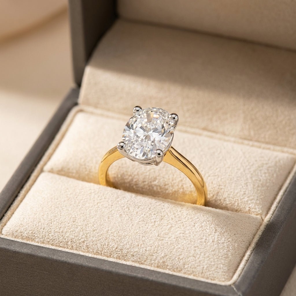 RM12565C-LD oval engagement ring in presentation box