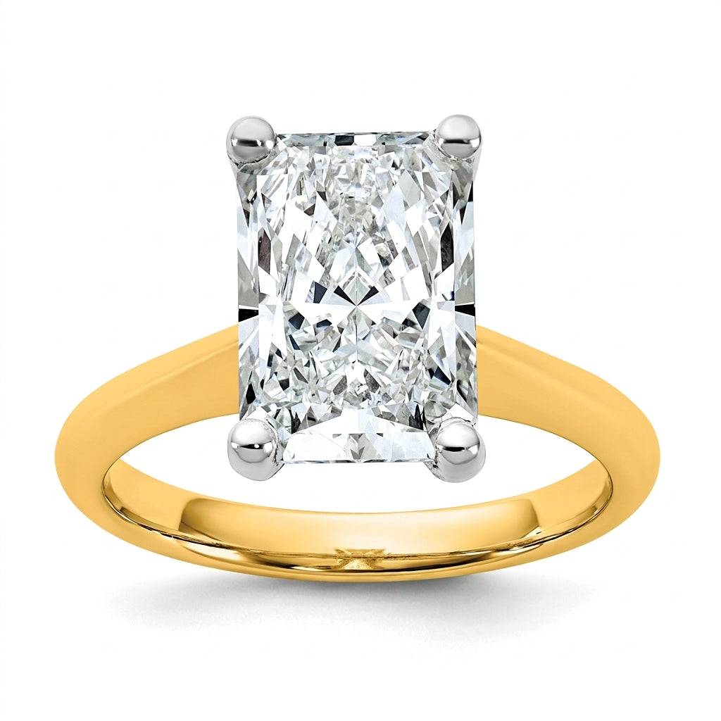 4 carat radiant lab grown diamond engagement ring - hero beauty