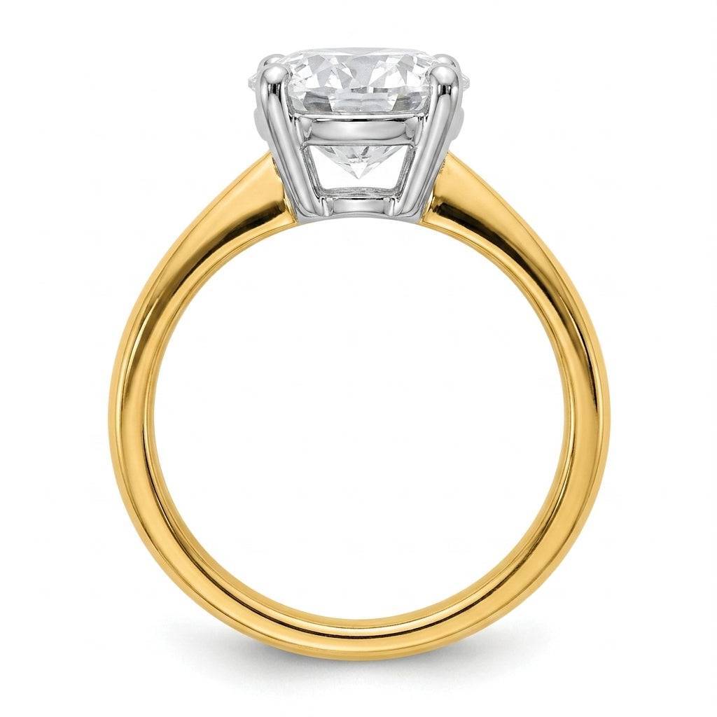 4 carat round lab grown diamond engagement ring - side profile