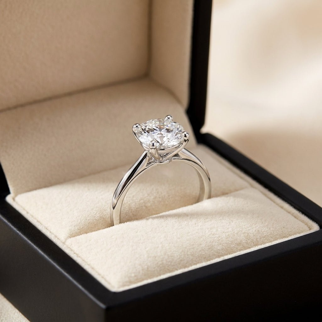 RM12562C-WLD round engagement ring in presentation box