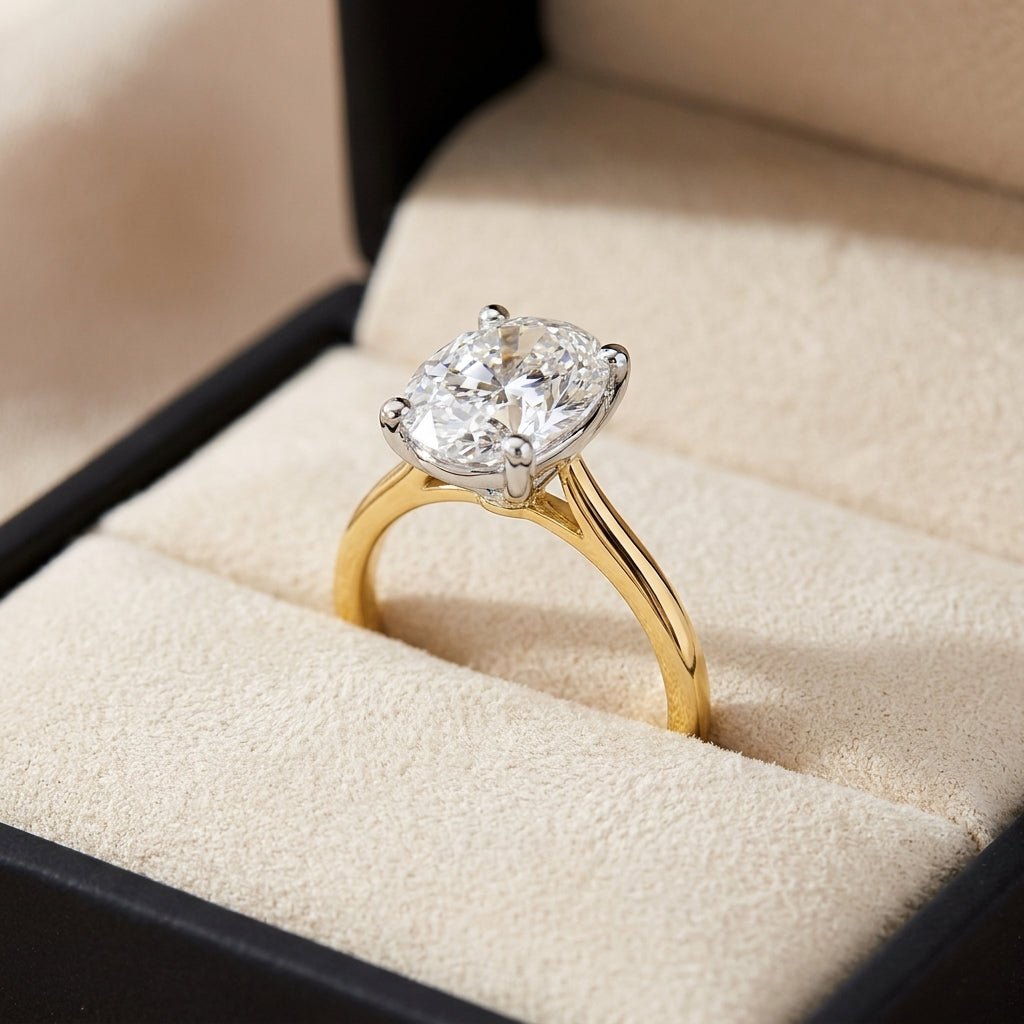 RM12601C-LD oval engagement ring in presentation box