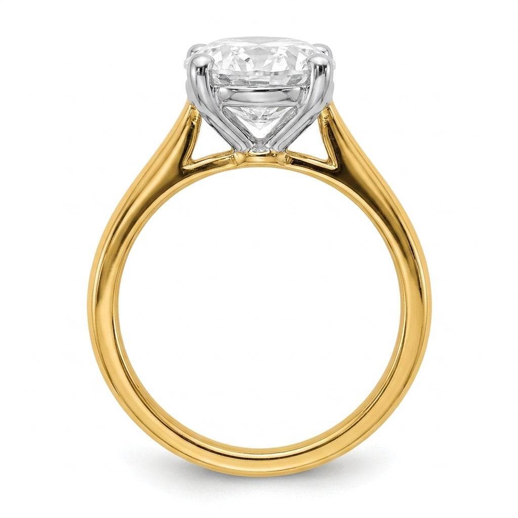 5 carat oval lab grown diamond engagement ring - side profile