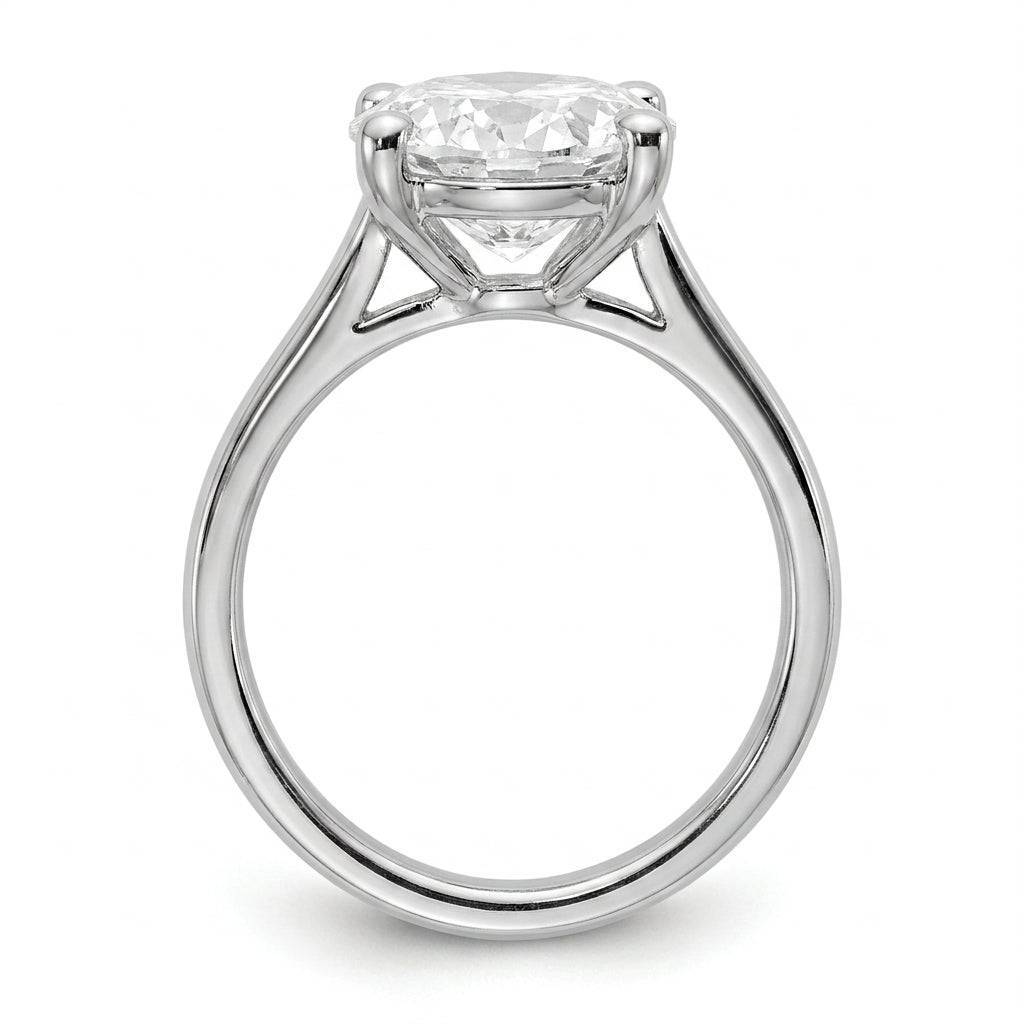 5 carat oval lab grown diamond engagement ring - side profile