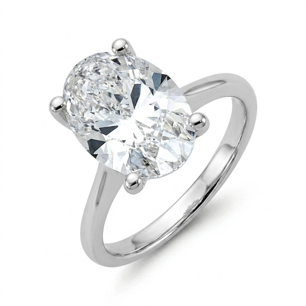 5 carat oval lab grown diamond engagement ring - hero beauty