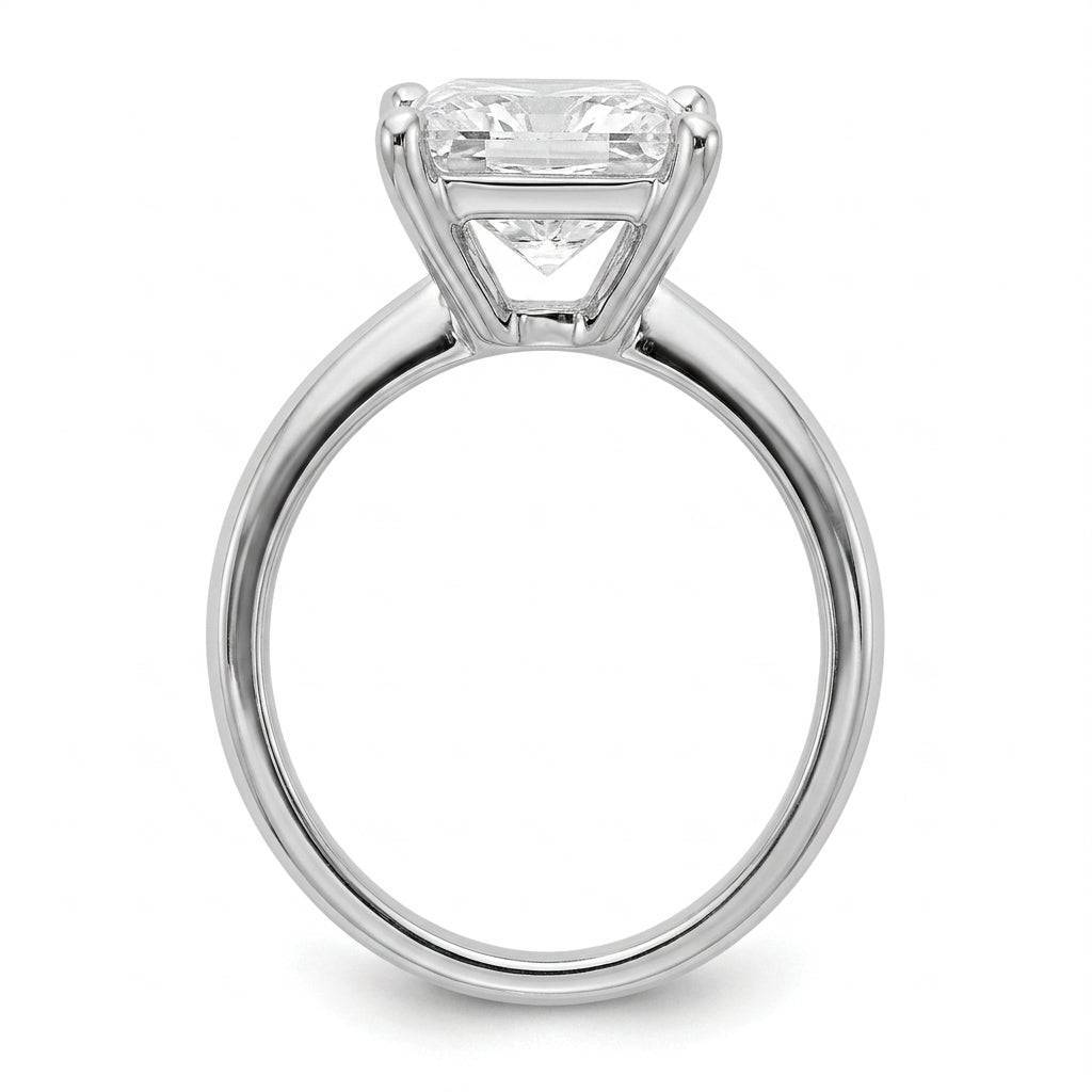 5 carat princess lab grown diamond engagement ring - side profile