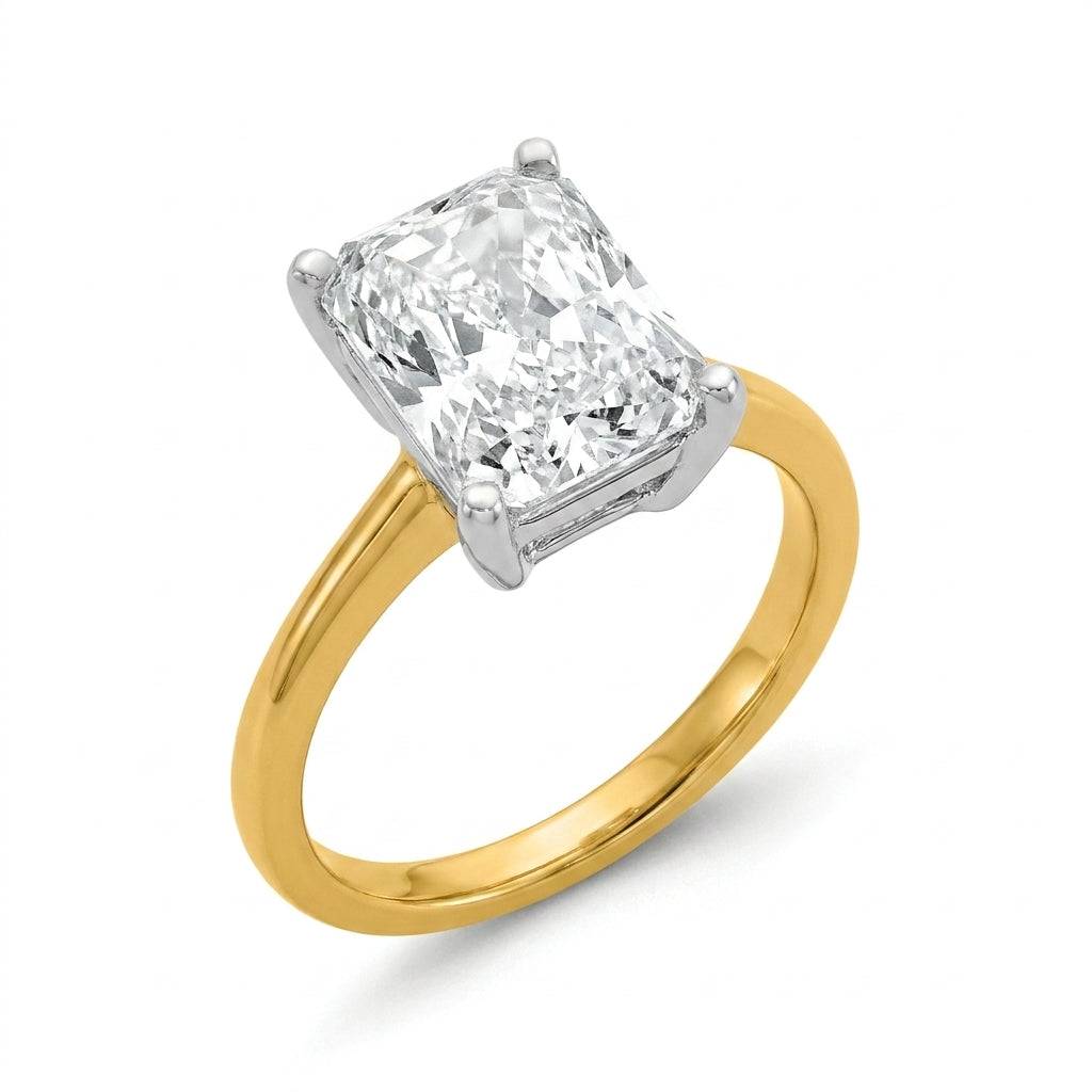 5 carat radiant lab grown diamond engagement ring - hero beauty
