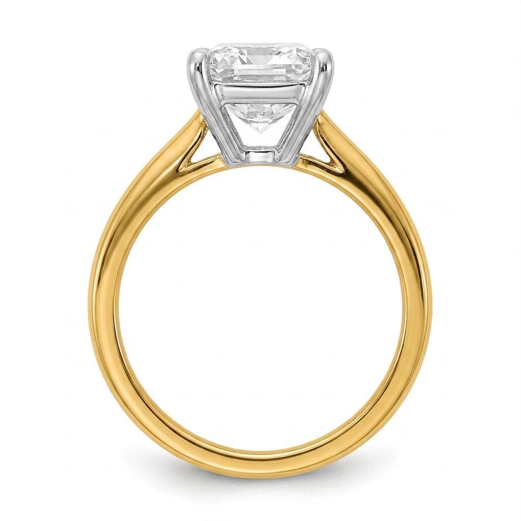 5 carat radiant lab grown diamond engagement ring - side profile