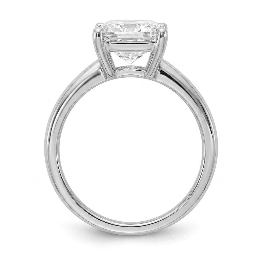 5 carat radiant lab grown diamond engagement ring - side profile