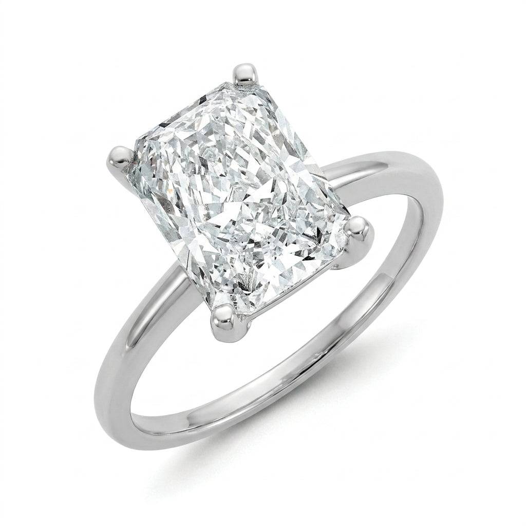 5 carat radiant lab grown diamond engagement ring - hero beauty