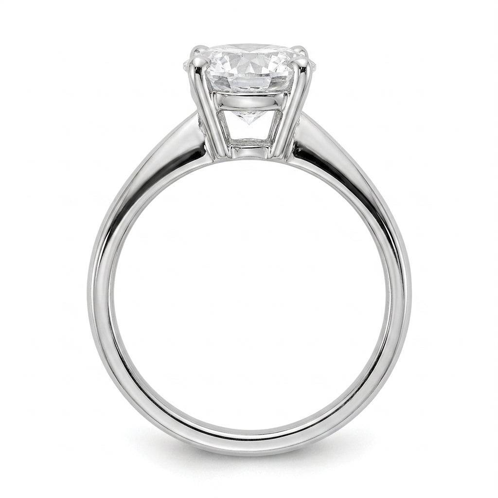 5 carat round lab grown diamond engagement ring - side profile