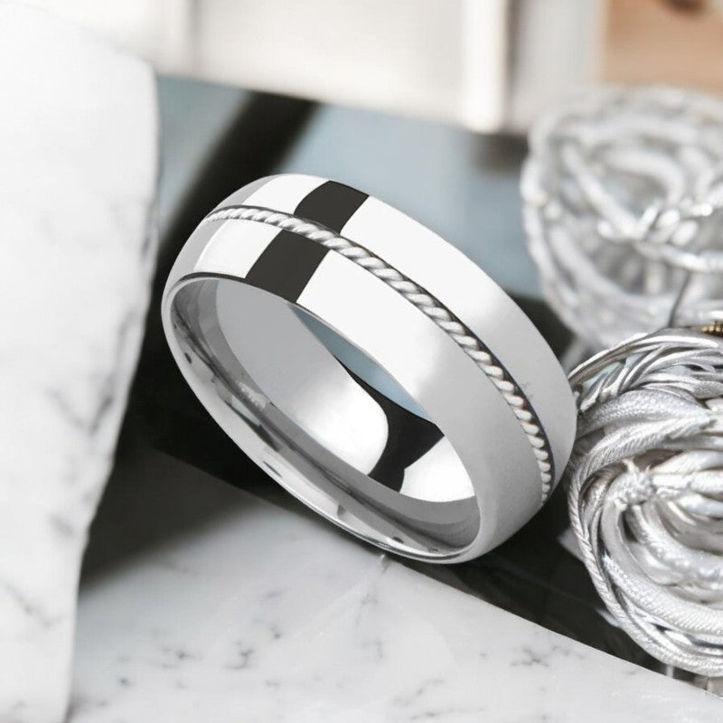 BALDWYN Tungsten Carbide men's wedding band, image 3