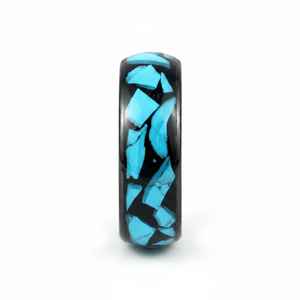 ADONIS — Front-facing straight-on view — men's tungsten wedding ring.