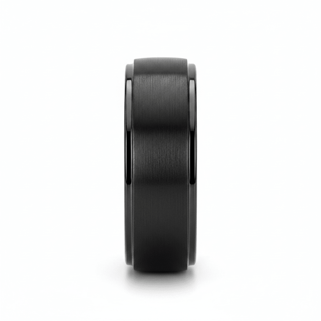 ALLIANCE — angled view — men's tungsten carbide wedding ring | Aydins Jewelry