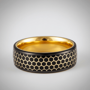 ALTIN — Center-through axial view — men's tungsten wedding ring.