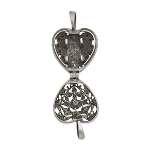ALWAYS IN MY HEART" Silver - tone Antiqued Heart Locket Memorial with Brass Ash Holder - 24 - inch Necklace with Message Card - Necklace - Aydins Jewelry - 2