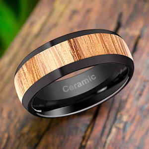 AMBROSE Black Ceramic men's wedding band, image 4
