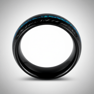 ANTONAS — Center-through axial view — men's tungsten wedding ring.