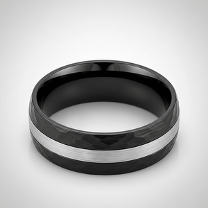 ANVILOR — alternate angle — men's tungsten carbide wedding ring | Aydins Jewelry