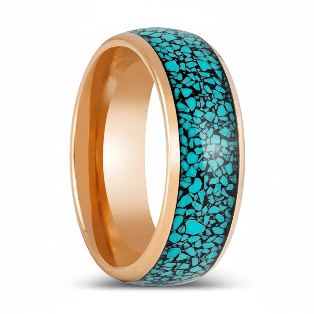 AQUAGLAZE — Hero product shot — men's tungsten wedding ring.