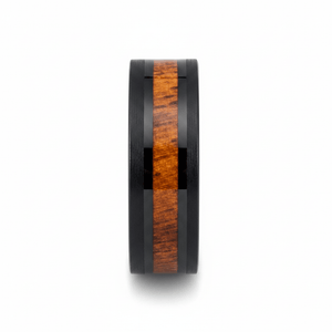 ARCHIE — Front-facing straight-on view — men's tungsten wedding ring.