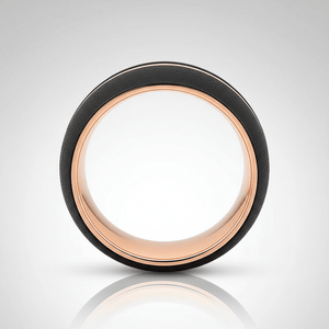 ARGENT — Center-through axial view — men's tungsten wedding ring.