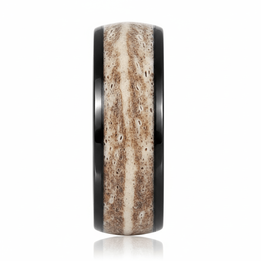 ARNEB — Front-facing straight-on view — men's tungsten wedding ring.