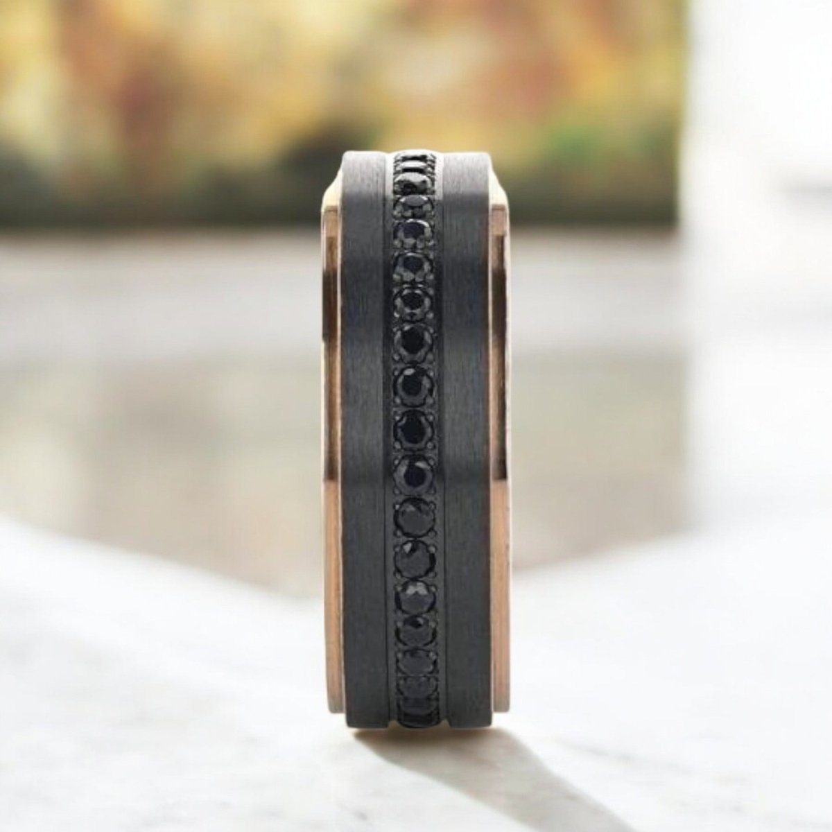 ASTRO — angled view — men's titanium wedding ring | Aydins Jewelry