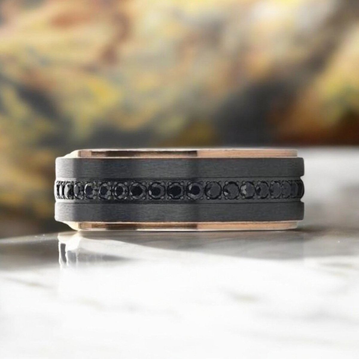 ASTRO — detail view — men's titanium wedding ring | Aydins Jewelry