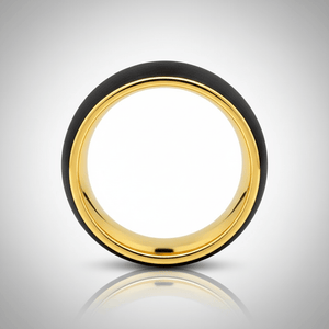 AURELIUS — Center-through axial view — men's tungsten wedding ring.
