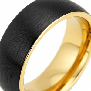 AURELIUS — Extreme macro detail — men's tungsten wedding ring.